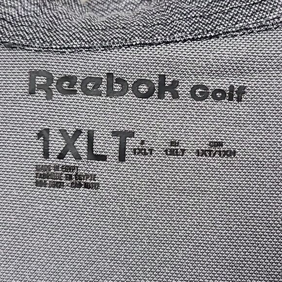 Reebok Men's 1XLT Golf Polo Shirt Gray Work School Uniform Activewear Big Tall - Picture 6 of 12